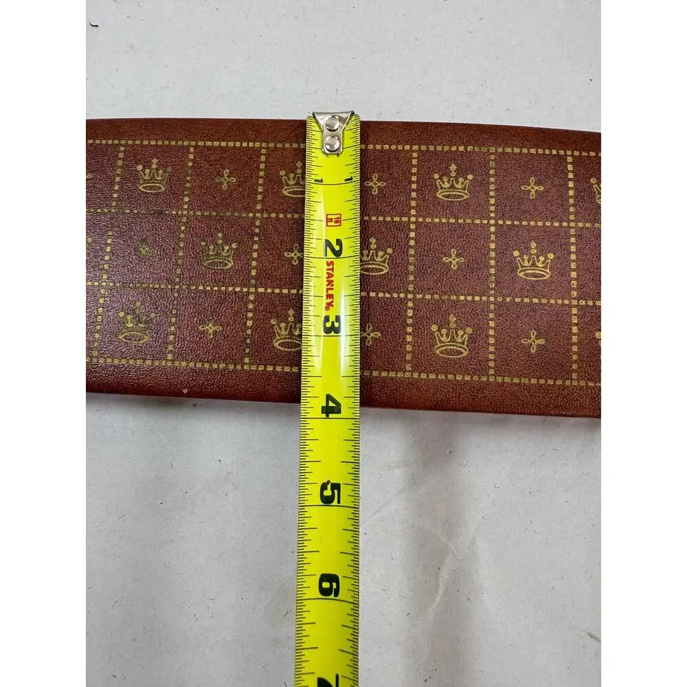 Vintage Shields Men's Leather Dresser Valet Box | Gold Tooled Crown, 1960s